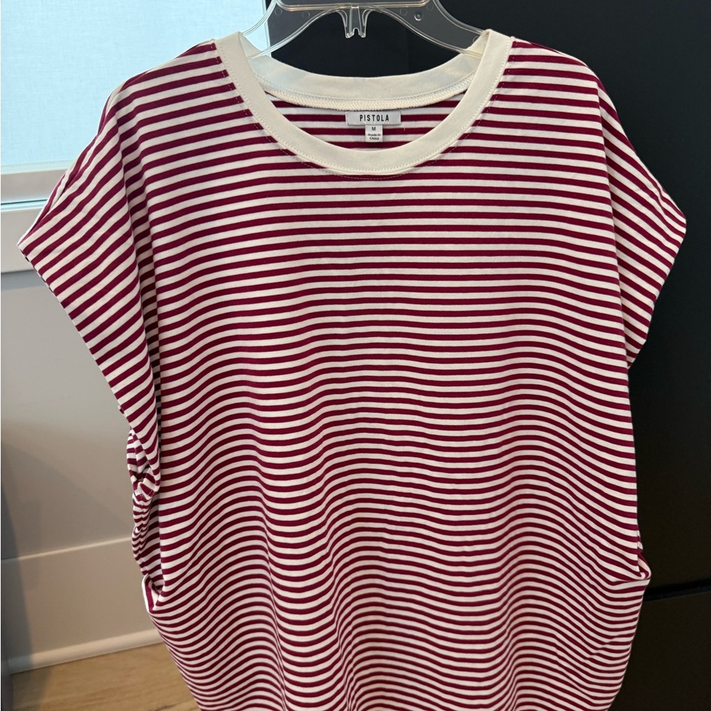 Pistola Short Sleeve Striped Tee - Red and White